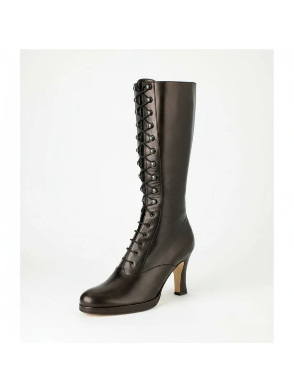 Varda Leather Tie up Boots  Made in Italy Size 37- NEW NO BOX!